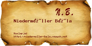 Niedermüller Béla névjegykártya